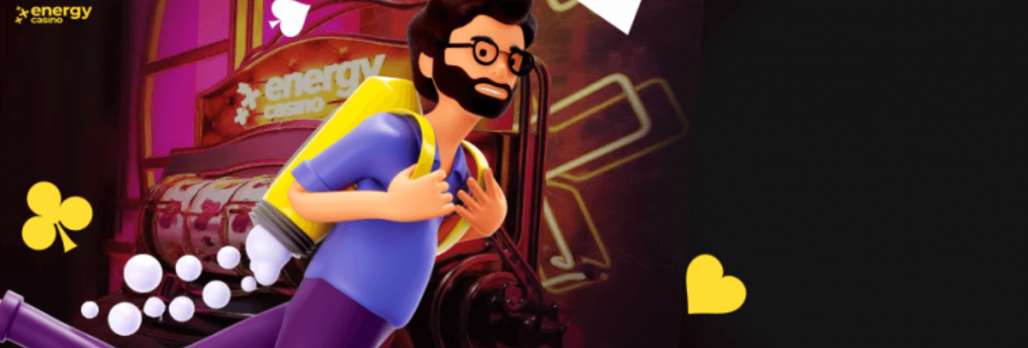 Interfejs Energy Casino z podświetlonym polem na kod promocyjny