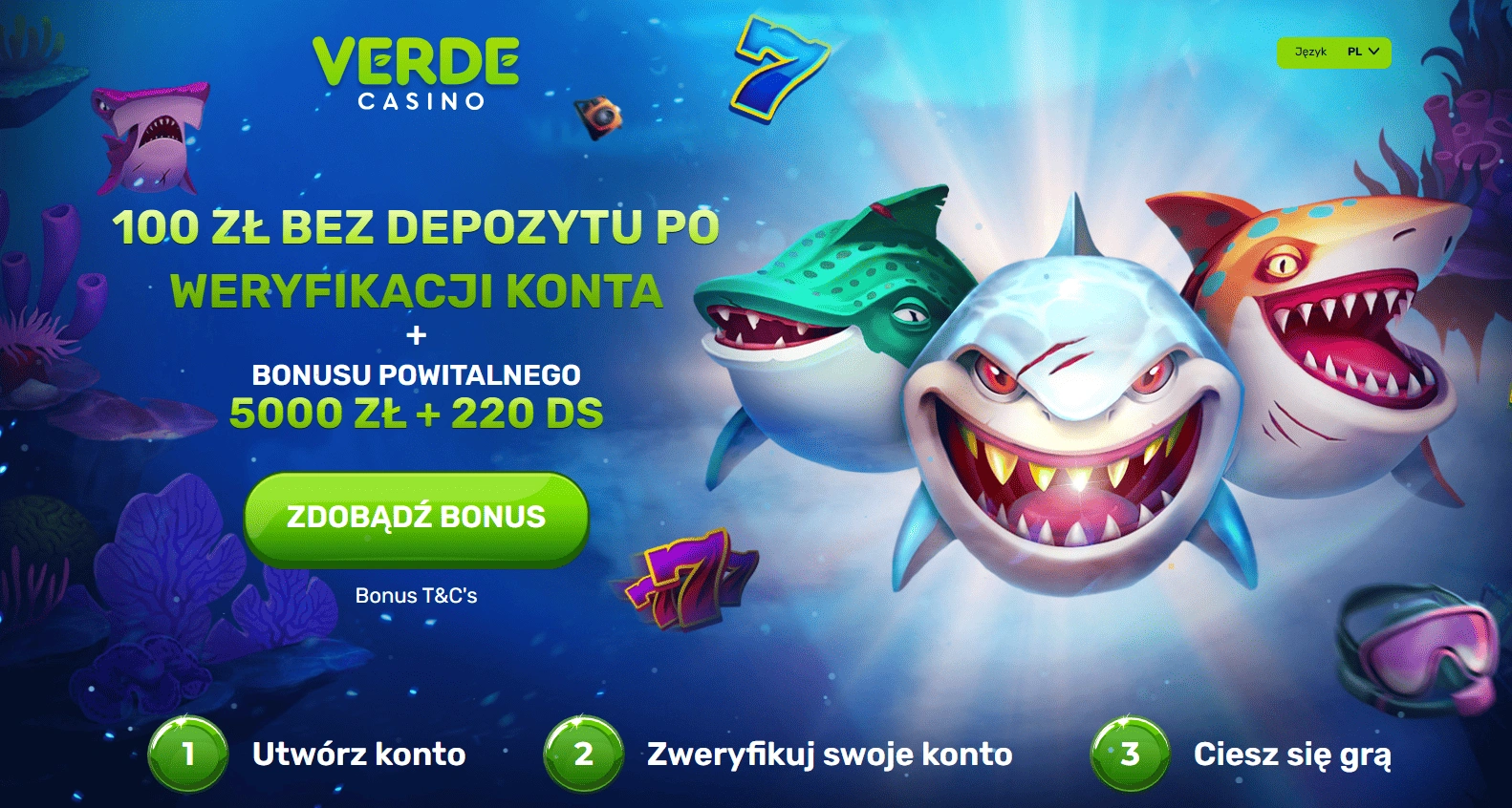 Kasyno Bonus 100 zł za Rejestrację